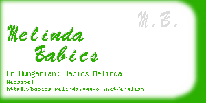 melinda babics business card